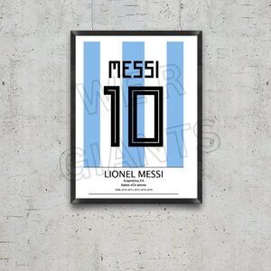MESSI JERSEY PRINT 11X17 PRINT (ARGENTINA 2024 MESSI HOME JERSEY PRINT)